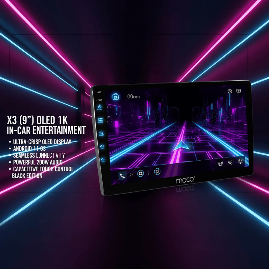 MOCO X3 Android Stereo | 2GB RAM + 64GB Storage | Wireless Apple CarPlay & Android Auto | 9-Inch HD Touchscreen