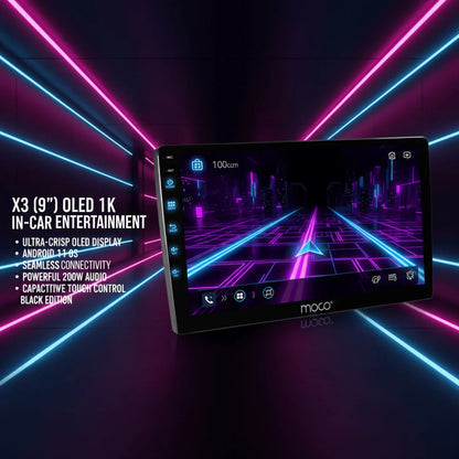 MOCO X3 Android Stereo | 2GB RAM + 64GB Storage | Wireless Apple CarPlay & Android Auto | 9-Inch HD Touchscreen