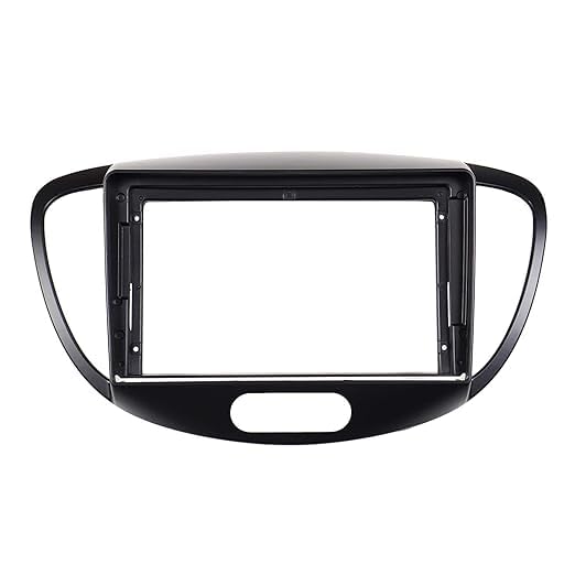 9-inch Android Car Stereo Frame and Dashboard Fascia for Hyundai i10 2008-2014 with custom wiring.