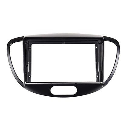 9-inch Android Car Stereo Frame and Dashboard Fascia for Hyundai i10 2008-2014 with custom wiring.