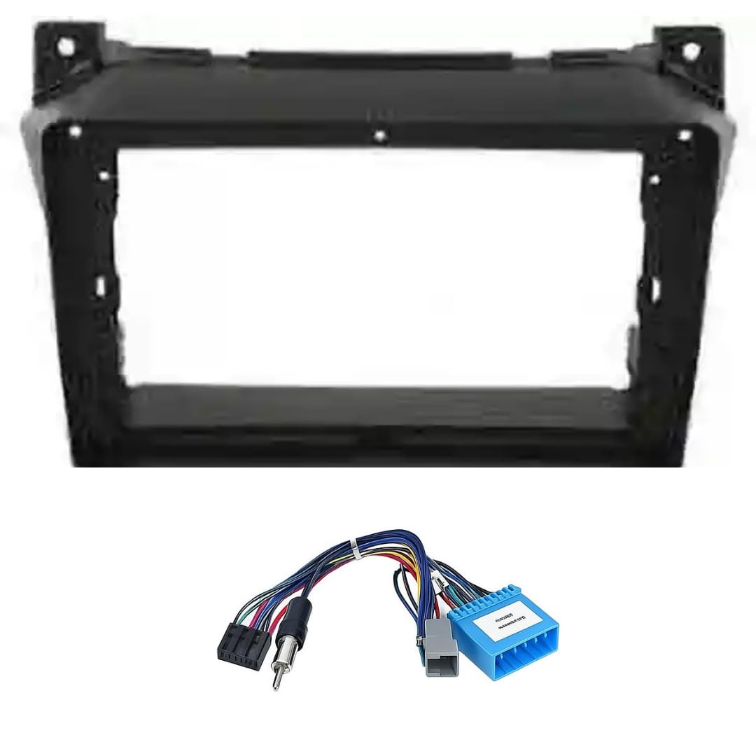 9-inch Android head unit fascia frame for Maruti A-Star featuring a scratch-resistant finish and matching power cable connector.