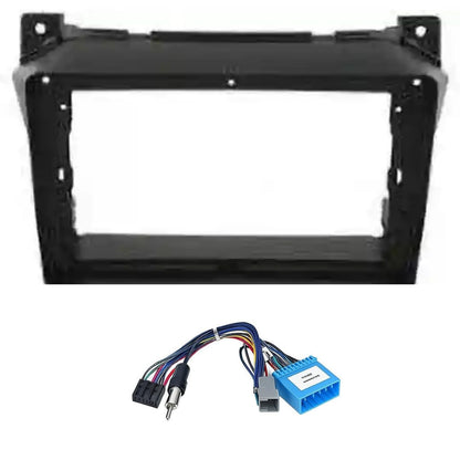 9-inch Android head unit fascia frame for Maruti A-Star featuring a scratch-resistant finish and matching power cable connector.