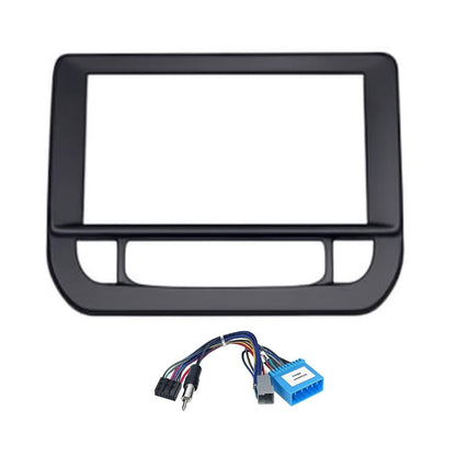 9-inch Android head unit fascia frame for Maruti Celerio 2021-2025 models featuring a scratch-resistant finish and matching power cable connector kit.