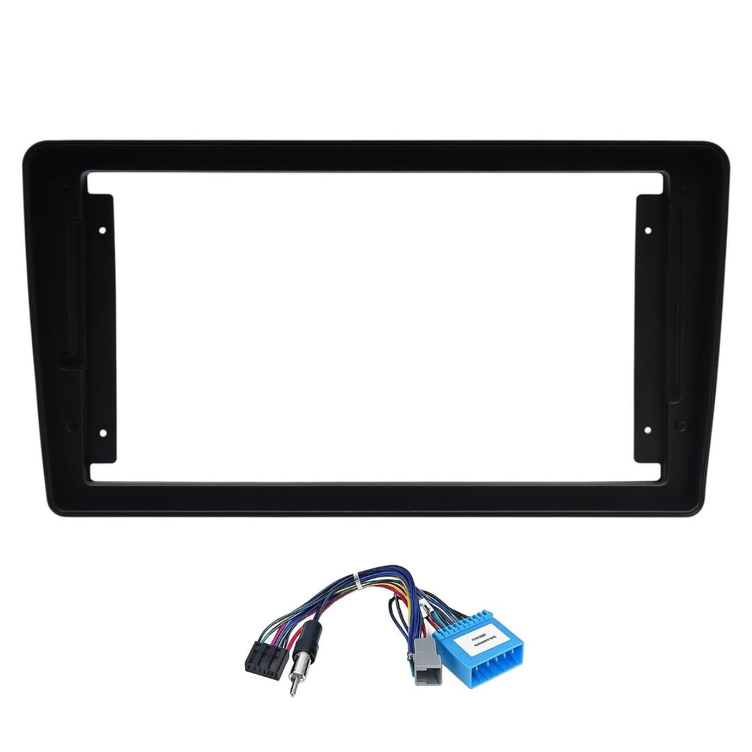 9-inch Android head unit fascia frame for Maruti EECO featuring a durable scratch-resistant finish and matching power cable connector kit.