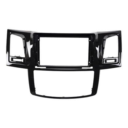 9-inch Black Android Stereo Frame for Toyota Fortuner 2008-2015 with Premium ABS and Plug-and-Play Wiring.