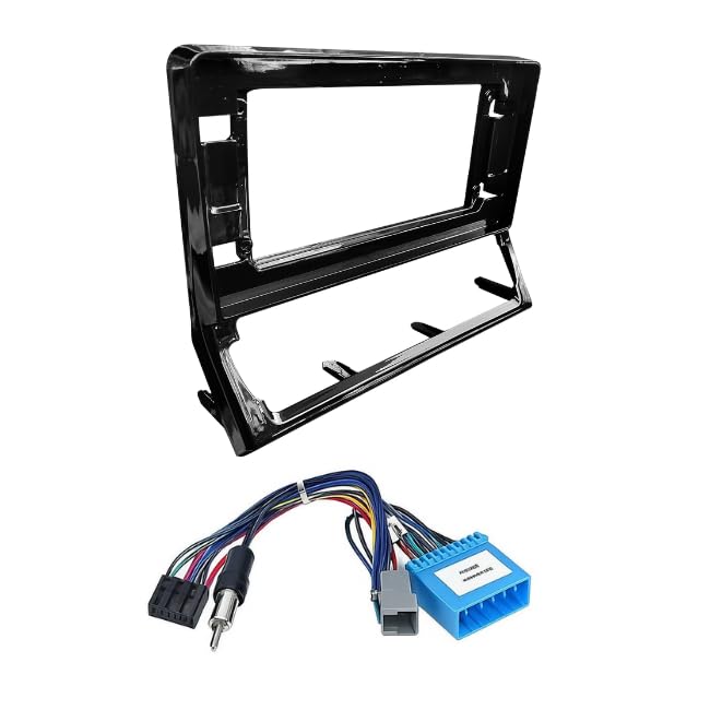 9 inch glossy black Android stereo frame for Toyota Innova Hycross with power cable connector