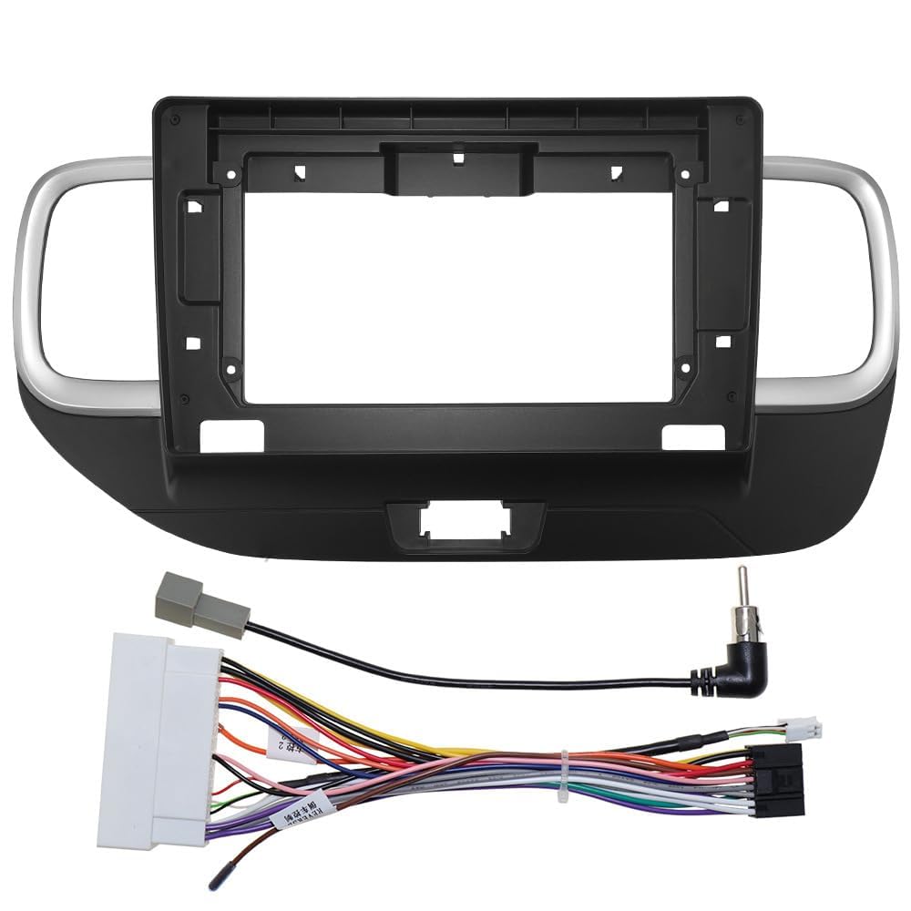 9 inch premium ABS plastic Android stereo frame for Hyundai Venue 2020 with matte finish and power connector cable