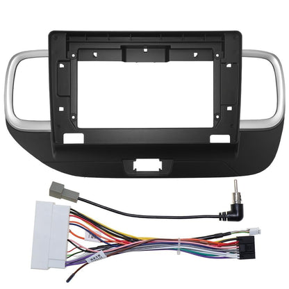 9 inch premium ABS plastic Android stereo frame for Hyundai Venue 2020 with matte finish and power connector cable