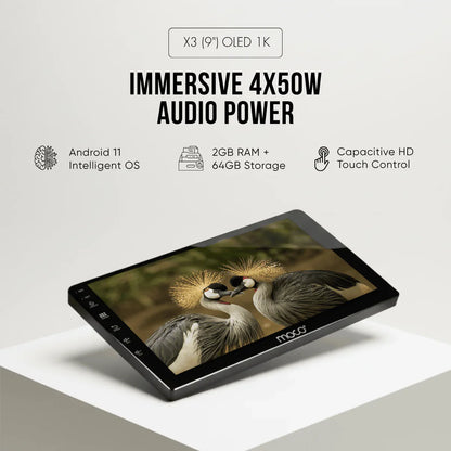 MOCO X3 Android Stereo | 2GB RAM + 64GB Storage | Wireless Apple CarPlay & Android Auto | 9-Inch HD Touchscreen