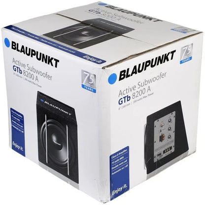 Blaupunkt GTB 8200A 8" Class D Active Subwoofer (75W RMS 200W Peak) - – Deep Bass, Built-In Amplifier