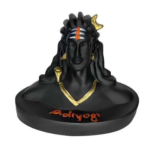Adiyogi Shiva Idol for Car Dashboard | Medium Size | Spiritual Dashboard Decor | Premium Resin Finish