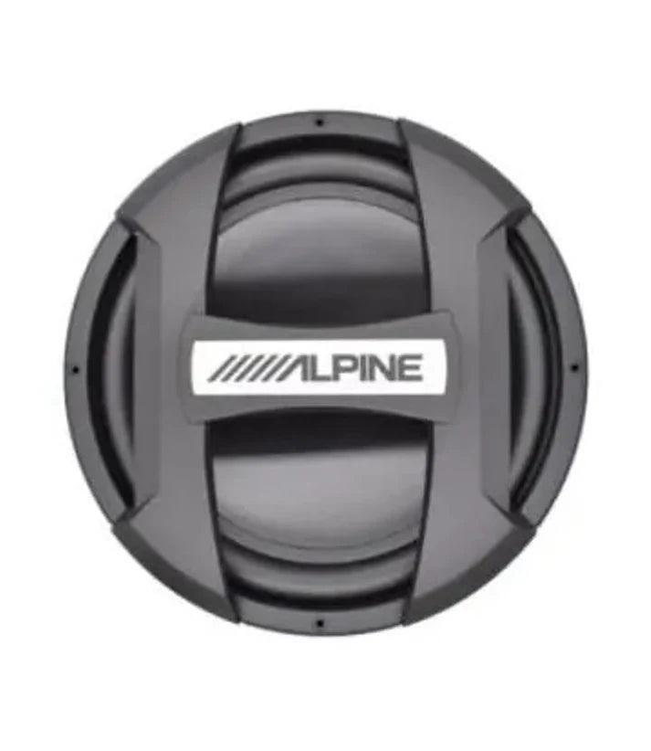 Alpine SWJ-12S4 12 inch subwoofer delivering 250W RMS and 750W peak power with deep bass and durable construction for car audio systems