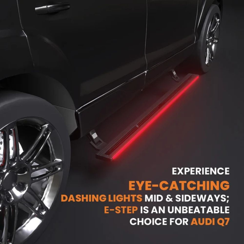 Audi Q7 2016+ Electric Side Step with RGB Lights & App Control | 300KG Load Capacity | Automatic Opening | 1.5 Second Extension | ADC-12 Aluminium Alloy Body | 2 Years Warranty