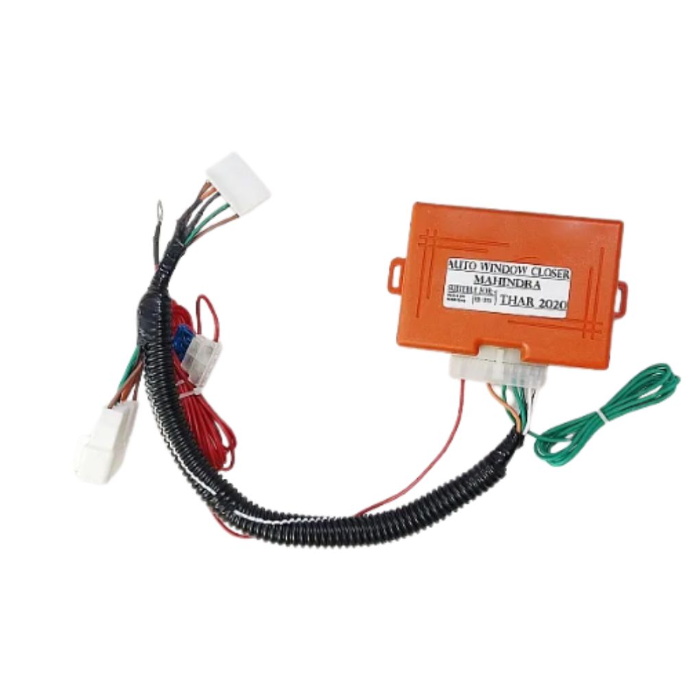 Mahindra Thar 2020+ Automatic Power Window Closer Relay Wiring Harness | Auto Roll Up on Locking | Time Delay | Overload and Short-Circuit Protection | Positive and Negative Trigger Compatible