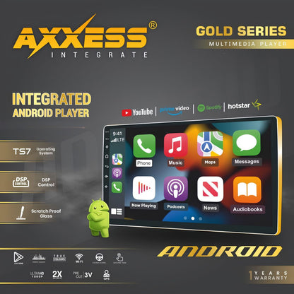 Axxess Universal 9-Inch Android Player | Android Auto | 4GB RAM + 64GB ROM | GPS Navigation | Wi-Fi | Bluetooth | Full HD 1080P | 1 Year Warranty