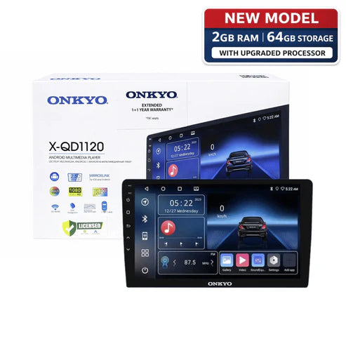 Onkyo X-QD1120 Android Stereo (2GB RAM / 64GB Storage) – 2026 Model with Wireless CarPlay & Android Auto