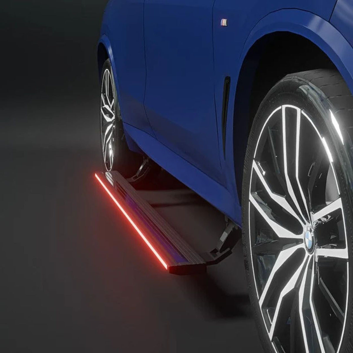 BMW X5 2019+ RGB Streamer Electric Side Step (App Controlled) | 300KG Load Capacity | Automatic Door Opening | 1.5 Second Extension | ADC-12 Aluminium Alloy Body | 2 Years Warranty