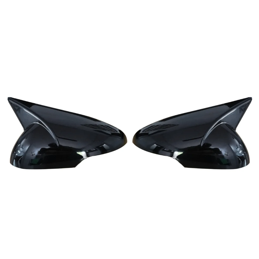 Batman style black mirror caps cover installed on Mahindra XUV 3XO 2024 onwards adding sporty look and protecting side mirror housing