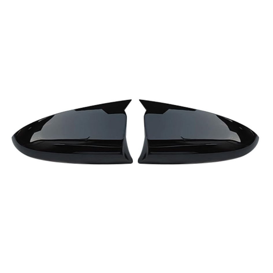 Batman style gloss black mirror covers set of 2 compatible with Hyundai Alcazar Creta Exter i20 and Verna enhancing sporty look and protecting mirrors