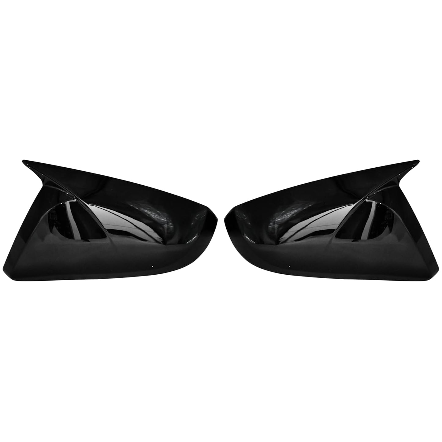 Batman style gloss black mirror covers set of 2 compatible with Toyota Fortuner Innova Innova Crysta Hycross and Hilux enhancing sporty look and protecting mirrors