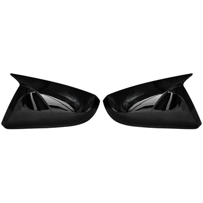 Batman style gloss black mirror covers set of 2 compatible with Toyota Fortuner Innova Innova Crysta Hycross and Hilux enhancing sporty look and protecting mirrors