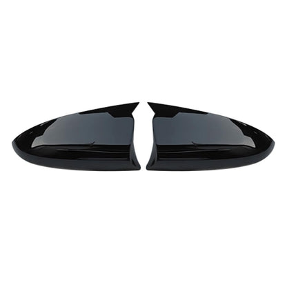 Batman style gloss black mirror covers set of 2 installed on Hyundai i20 2022 onwards enhancing sporty appearance and protecting side mirrors