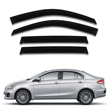 Galio Black Door Visor for Maruti Suzuki Ciaz 1st Gen 2014 to 2018 and 1st Gen FL 2018 to 2025 | Set of 4 | Black | Made in India