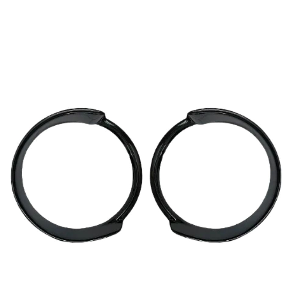  Mahindra Thar Roxx 2024+ Black Headlamp Garnish | Glossy Black | ABS Plastic | Tape-Based Installation | Custom Fit | Protects Against Scratches and Dust | Set of 2