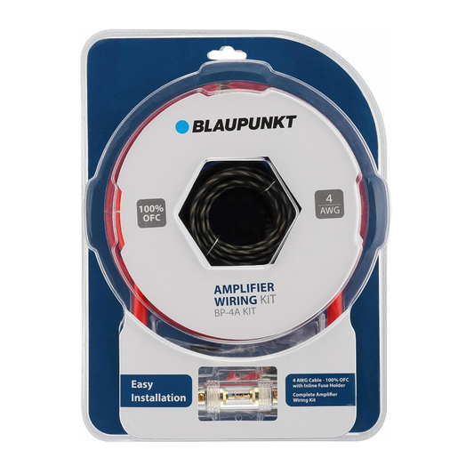 Blaupunkt BP-4AWG Heavy-Duty 4-Gauge 100% OFC Car Audio Amplifier Wiring Power Cable Set.
