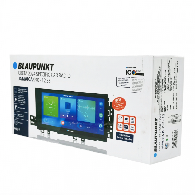 Blaupunkt Jamaica 990 12.3 Inch Android Car Stereo for Hyundai Creta 2024 New Model 4GB RAM 64GB ROM High Speed