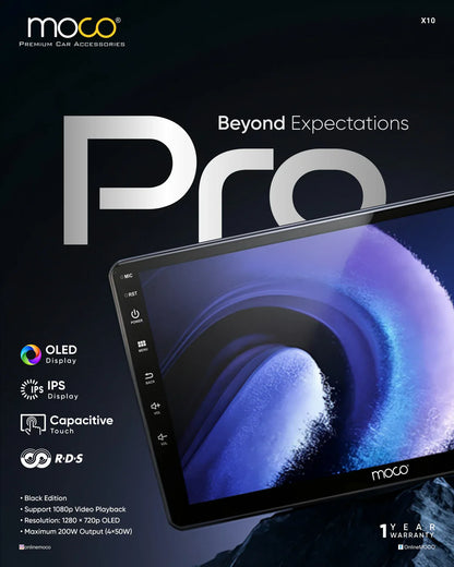 MOCO X10 Android Stereo | 4GB RAM + 64GB Storage | Wireless Apple CarPlay & Android Auto | DSP | 360° Camera Support