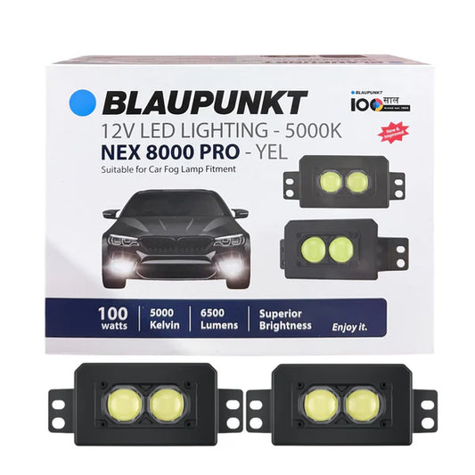 Blaupunkt NEX8000 PRO Fog lamps with frame for Tata Nexon / Tata Curv / Tata Safari