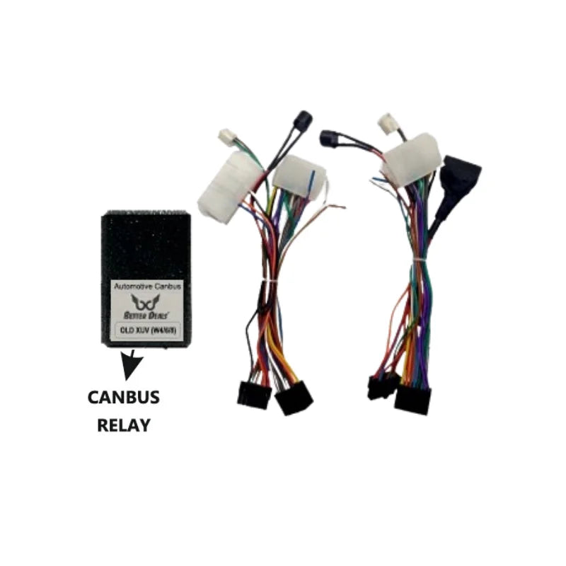 CANBUS wiring harness for Mahindra XUV500 W4 W6 W8 with power coupler plug and play OEM info retention system ensuring stable connection and full vehicle feature support