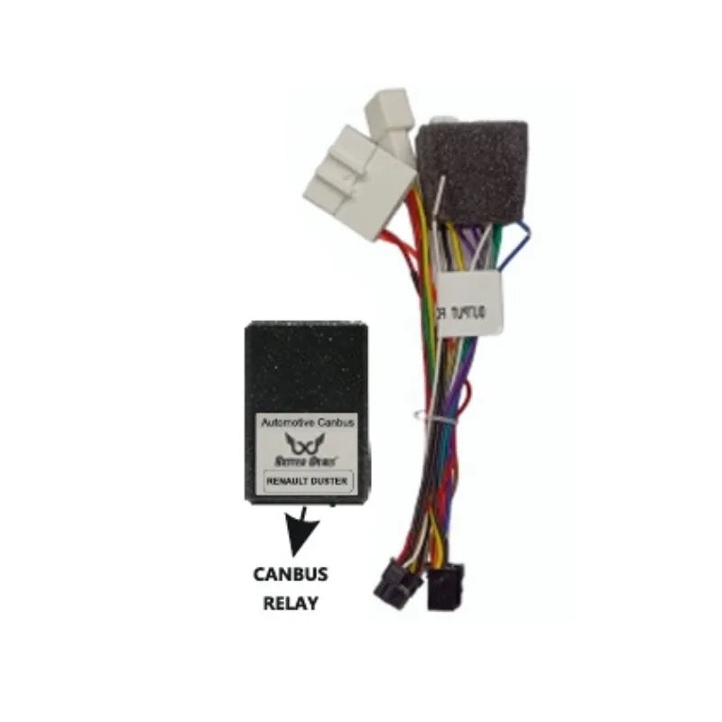 CANBUS wiring harness for Renault Duster with power harness plug and play OEM info retention system ensuring stable connection and full vehicle feature compatibility