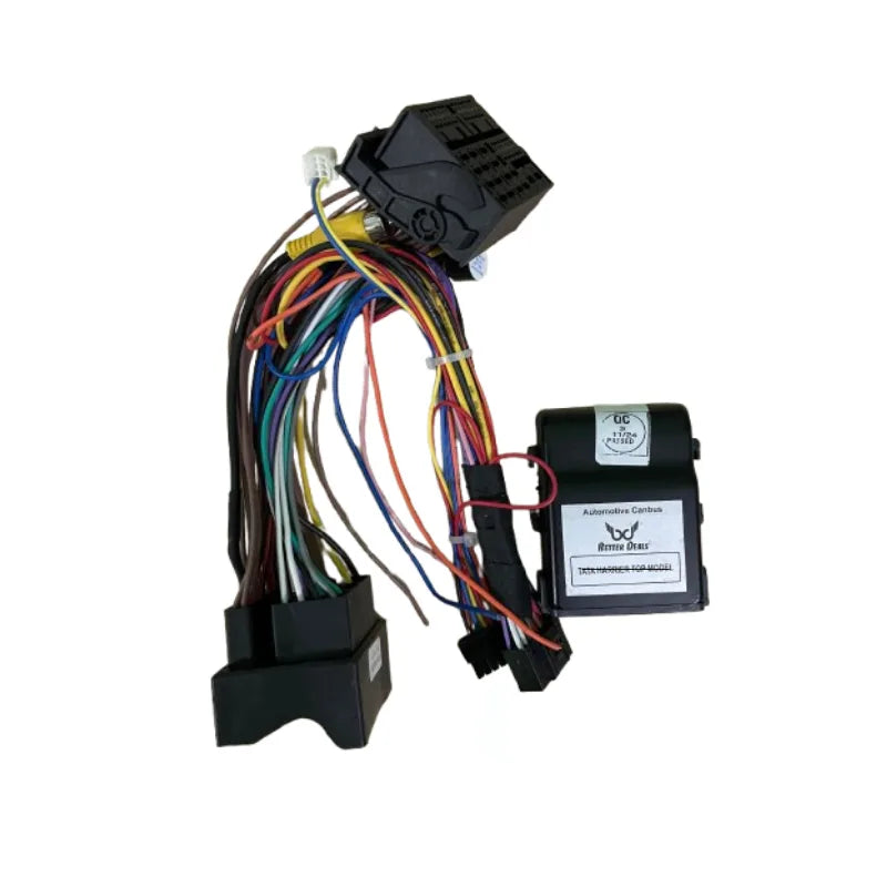 CANBUS wiring harness for Tata Harrier 2019 to 2023 with power coupler plug and play OEM info retention system ensuring stable connection and vehicle feature support