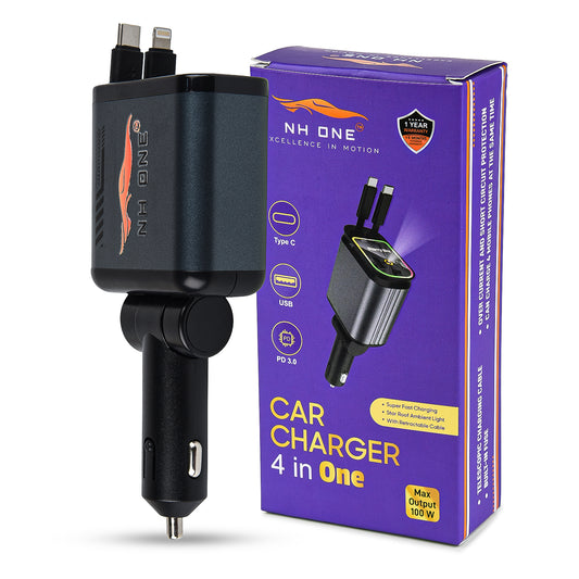 NH ONE 4-in-1 Fast Car Charger, 100W Max Output with Starlight Projector