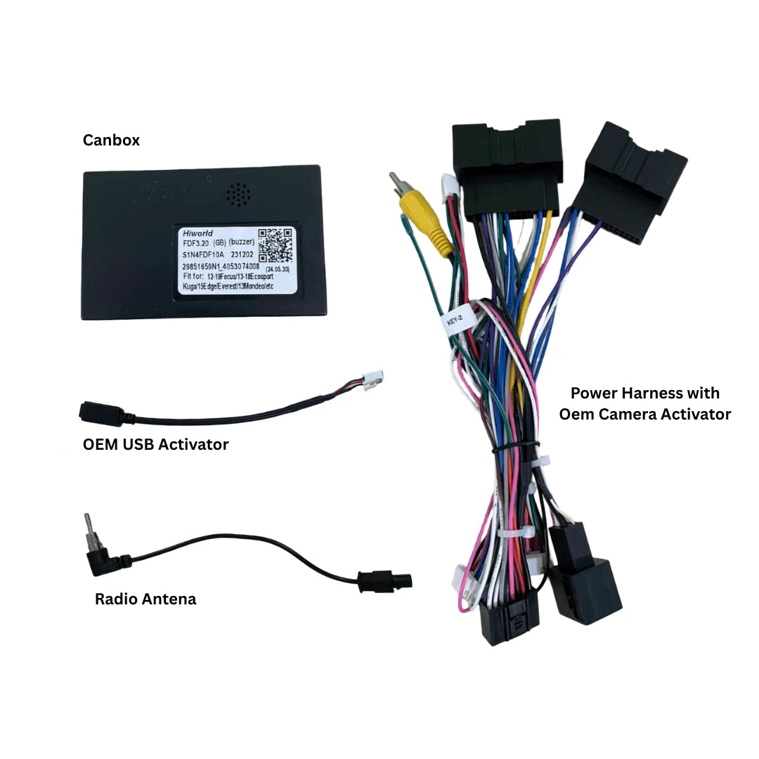 Ford EcoSport 2013–2017 Titanium Variant CANBUS Decoder and Plug-and-Play Wiring Harness for OEM Info Retention.