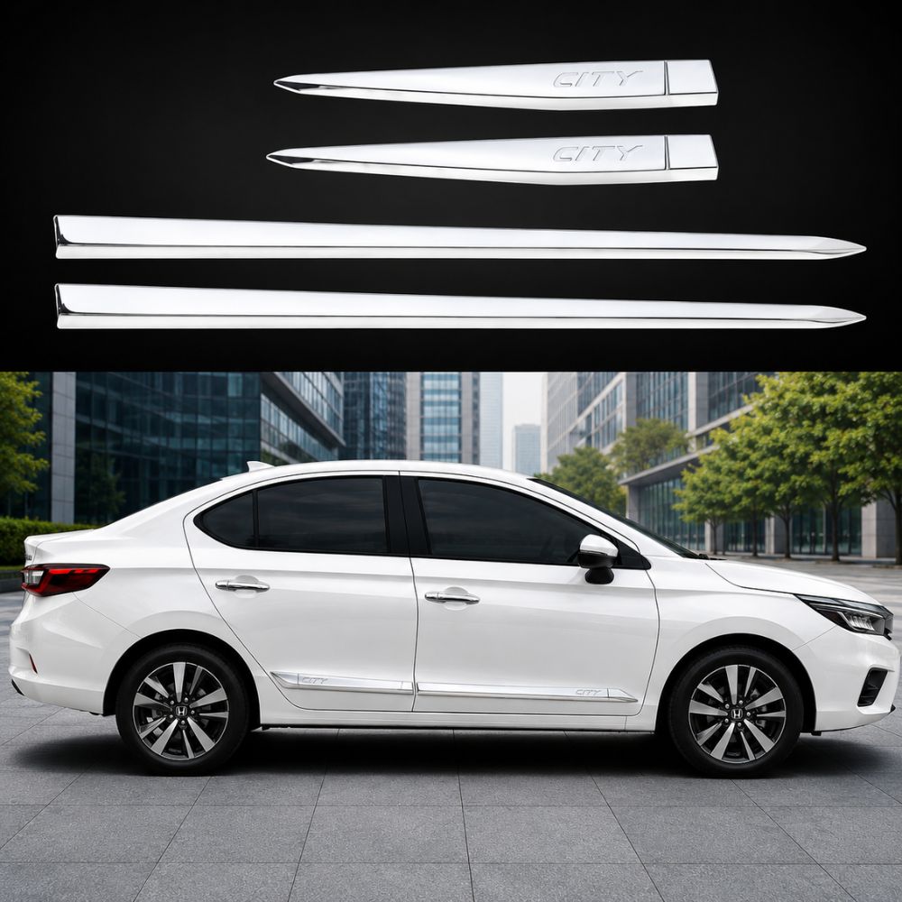 GFX Car Door Side Beading for Honda City 5th Gen 2020 Onwards | Set of 4 | Chrome