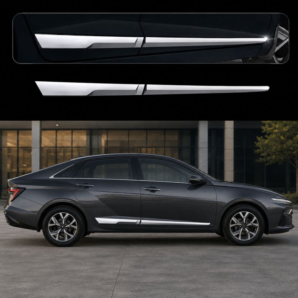 GFX Car Door Side Beading for Hyundai Verna 4th Gen 2023 Onwards | Chrome