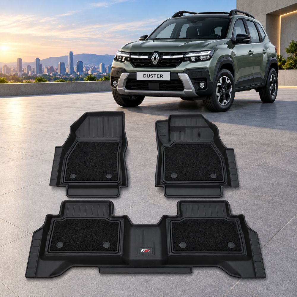 GFX Pro Full Coverage Floor Mats for Renault Duster 2026 Onwards | Waterproof | Anti-Slip | All-Weather | Automatic and Manual
