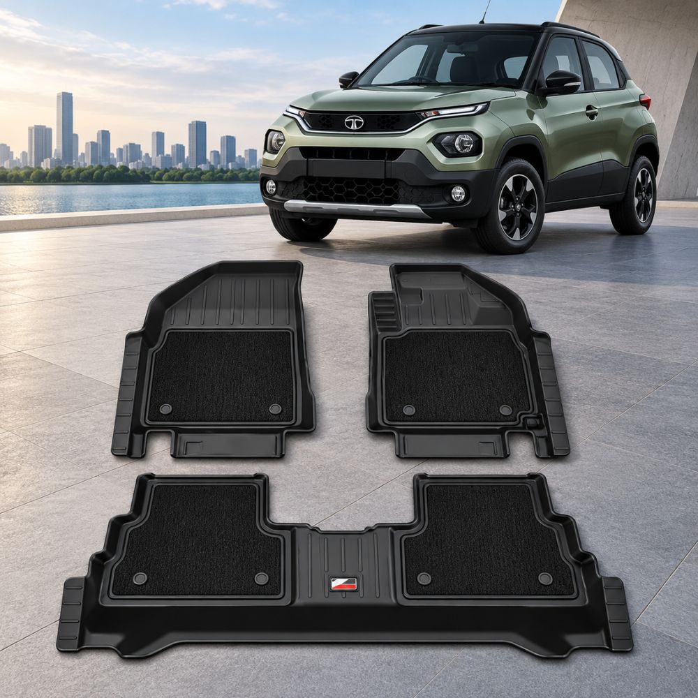 GFX Pro Full Coverage Floor Mats for Tata Punch 1st Gen 2021 to 2026 and Facelift 2025 Onwards | Waterproof | Anti-Slip | All-Weather
