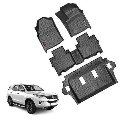 GFX Car Floor Mats for Toyota Fortuner (Automatic, 2016+) | Black