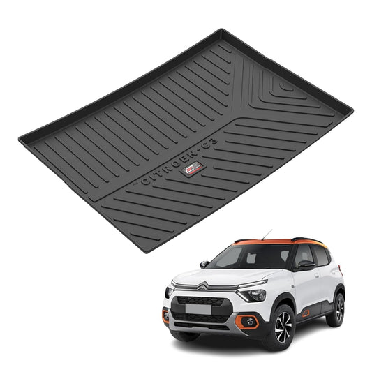 GFX premium black custom-fit trunk boot mat for Citroen C3 2022 onwards, waterproof and anti-slip dicky protection.