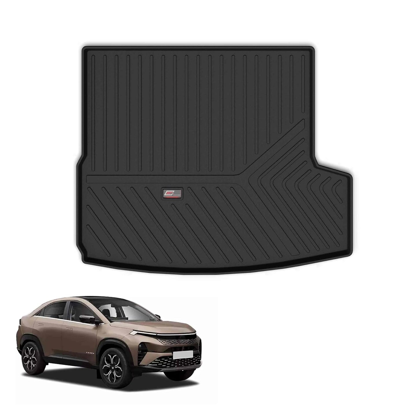 GFX premium black custom-fit trunk boot mat for Honda Amaze 2024 model, durable all-weather dicky protection.