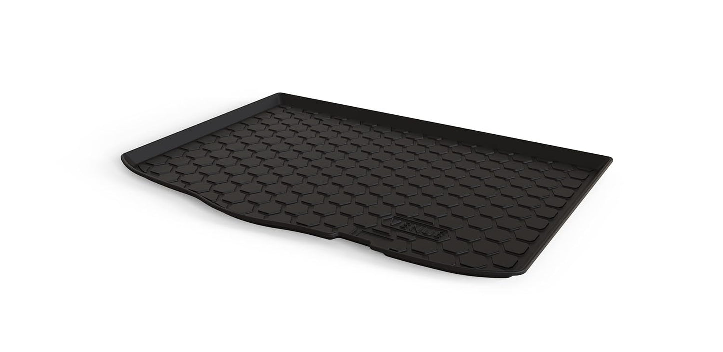GFX premium black custom-fit trunk boot mat for Hyundai Venue 2019-2021 models, durable all-weather dicky protection.