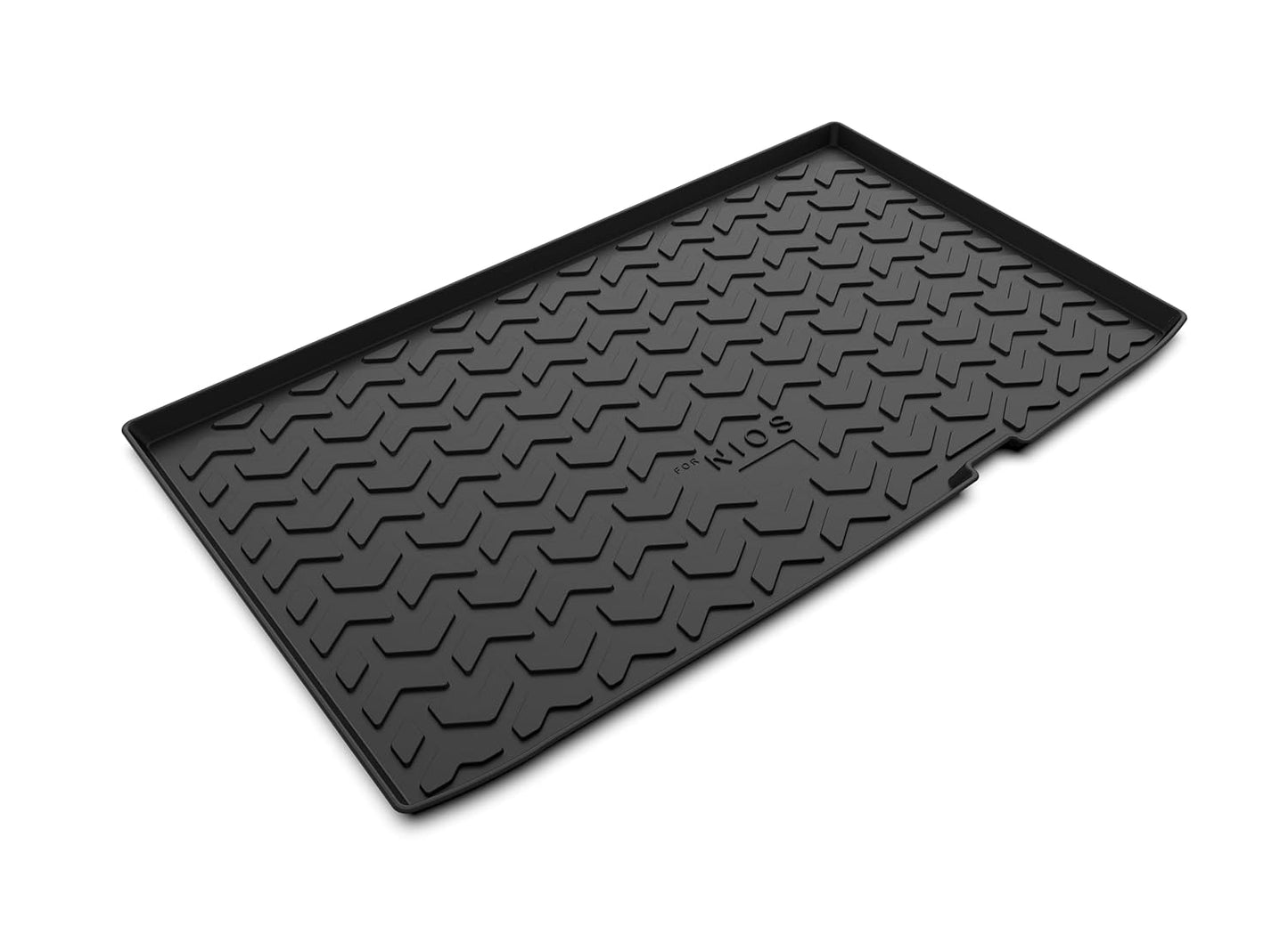 GFX premium black custom-fit trunk boot mat for Hyundai i10 Nios 2019-2021 models, waterproof and anti-slip dicky protection.