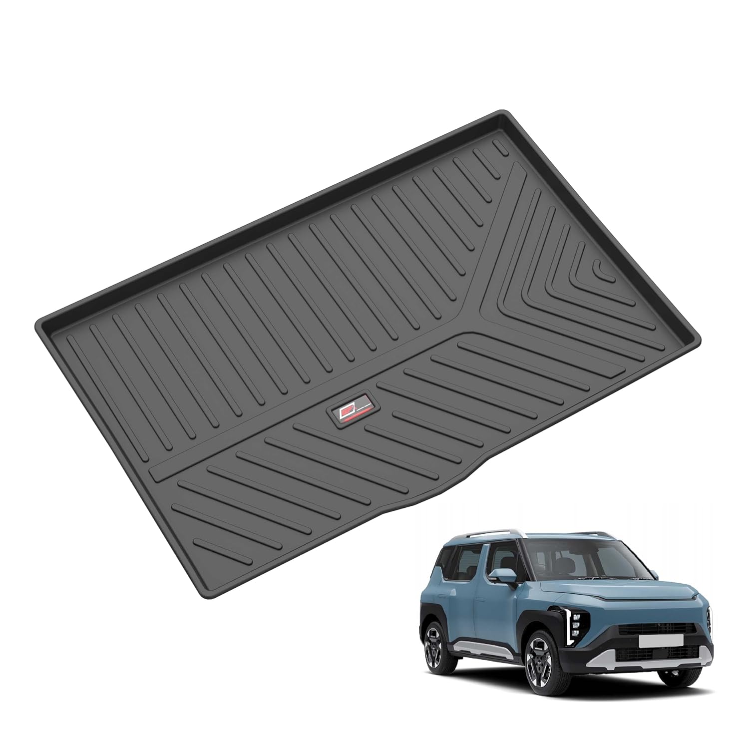 GFX premium black custom-fit trunk boot mat for Kia Syros 2025 onwards, waterproof and anti-slip dicky protection.