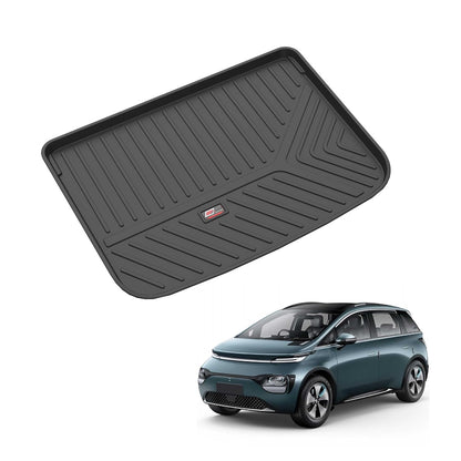 GFX premium black custom-fit trunk boot mat for MG Windsor EV 2024 onwards, waterproof and anti-slip dicky protection.