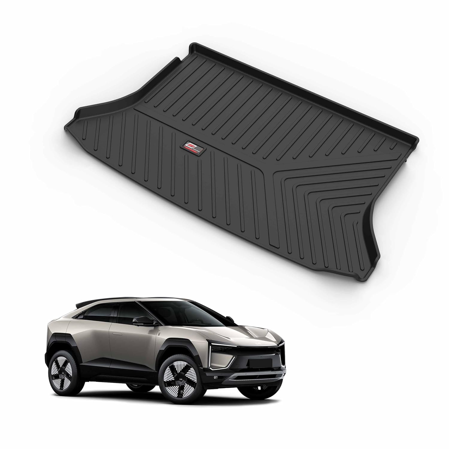GFX premium black custom-fit trunk boot mat for Mahindra BE 6 electric SUV 2024 onwards, waterproof and anti-slip dicky protection.