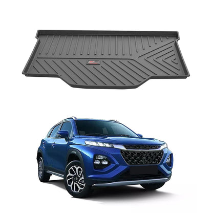GFX premium black custom-fit trunk boot mat for Maruti Suzuki Fronx 2023 onwards, durable all-weather dicky protection.